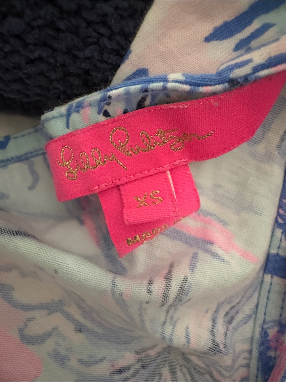 Lilly Pulitzer Blue and Pink Tropical Print Swim Coverup - Picture 2 of 3